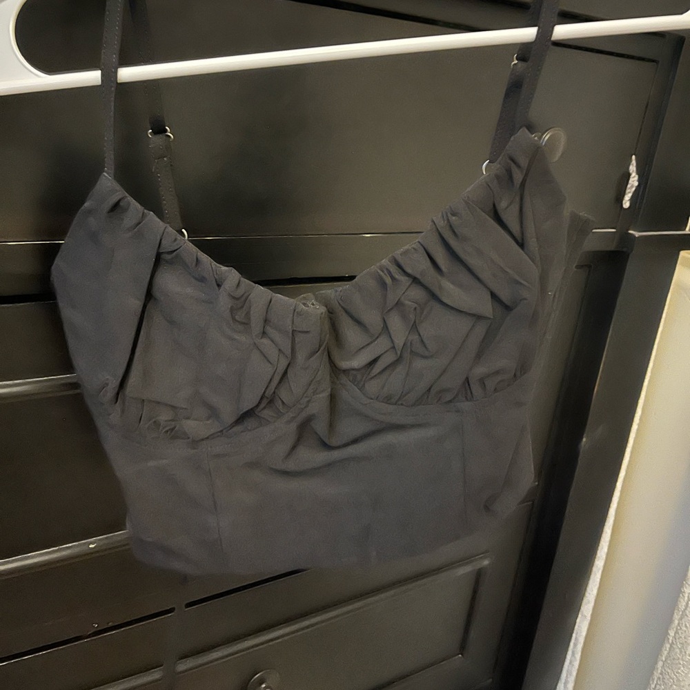 SHEIN Black Lace-Up Top BRAND NEW